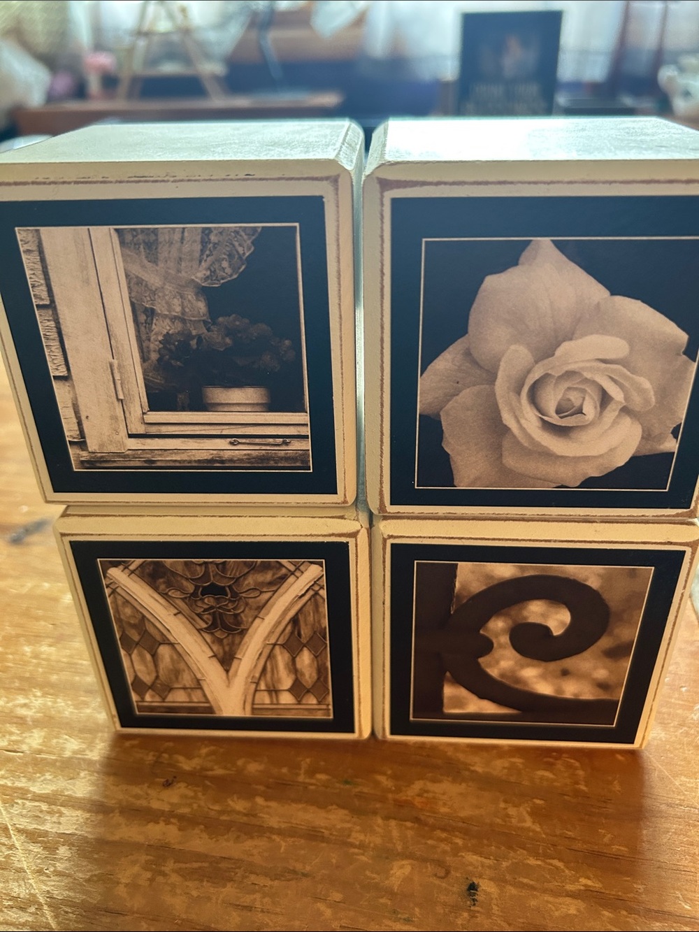 Neutral Cream and Black Photo Block Set by P Graham Dunn alphabet photography